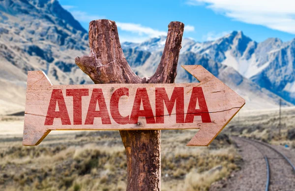 Atacama wooden sign — Stock Photo, Image