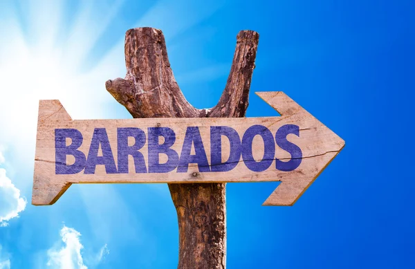 Barbados segno di legno — Foto Stock