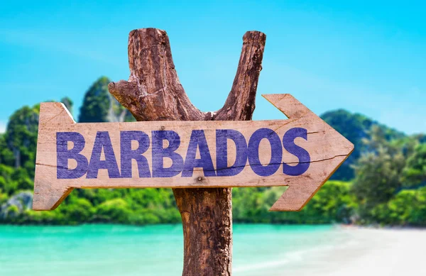 Barbados drewniany znak — Zdjęcie stockowe