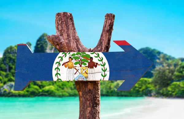 Bandera de Belice letrero de madera — Foto de Stock