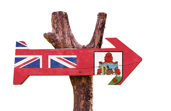 बरमूडा ध्वज लकड़ी का संकेत — स्टॉक फ़ोटो, इमेज