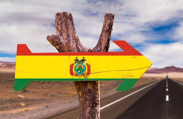 Bolivia flagga träskylt — Stockfoto