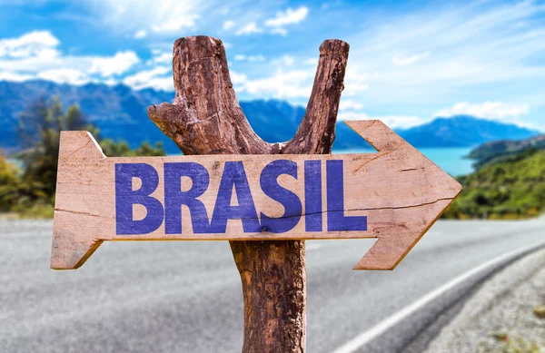 Brazil wooden sign — Stock Photo, Image