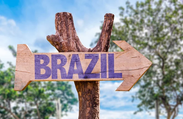 Brazil wooden sign — Stock Photo, Image