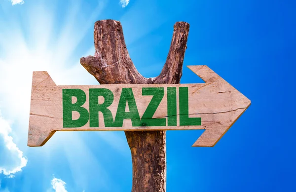 Brazil wooden sign — Stock Photo, Image