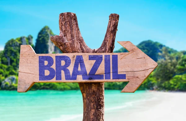 Brazil wooden sign — Stock Photo, Image