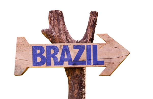 Brazil wooden sign — Stock Photo, Image