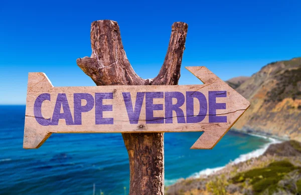 Cape Verde ahşap işareti — Stok fotoğraf