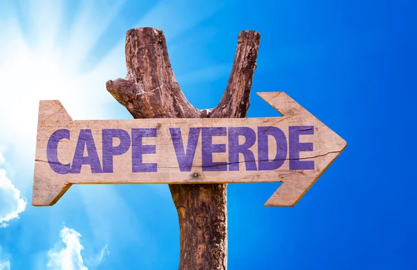 Cape Verde ahşap işareti — Stok fotoğraf