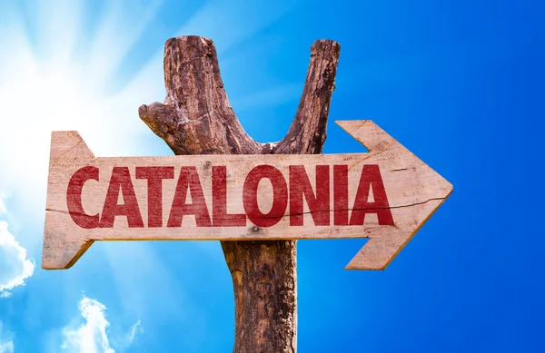 Catalonia wooden sign — Stock Photo, Image