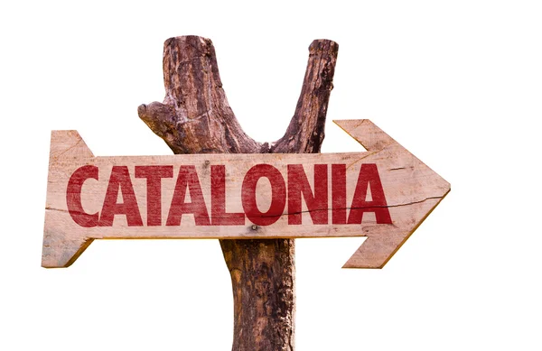 Catalonia wooden sign — Stock Photo, Image