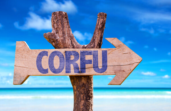 Corfu wooden sign