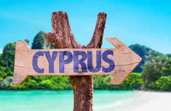 Cyprus wooden sign — Stock Photo, Image