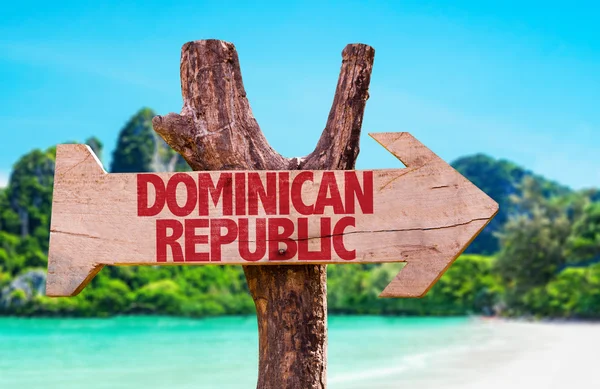 Repubblica Dominicana segno di legno — Foto Stock