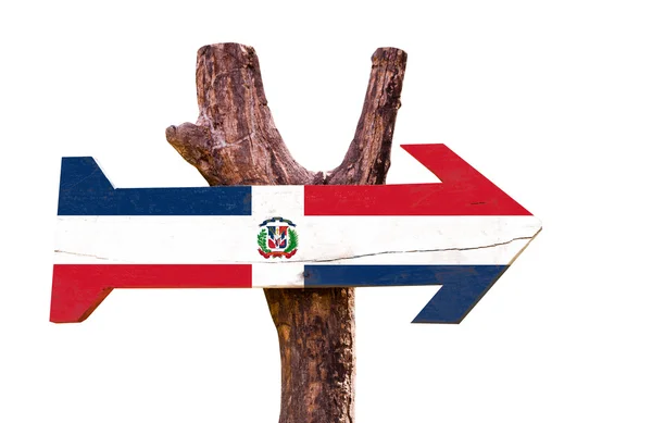 Dominican Republic Flag wooden sign — Stock Photo, Image