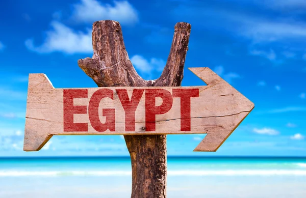 Egypte houten teken — Stockfoto