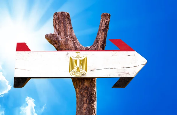 Bandera de Egipto signo de madera — Foto de Stock