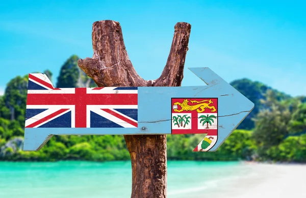 Bandera de Fiji letrero de madera — Foto de Stock