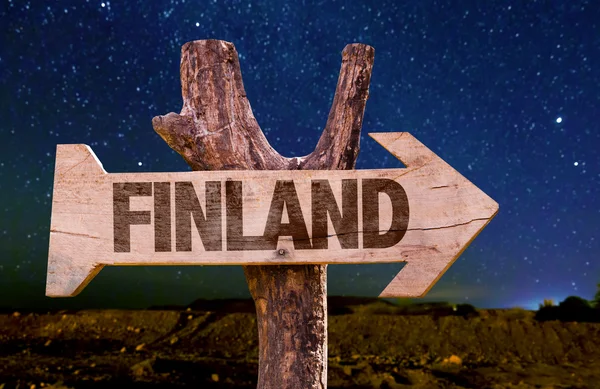 Finlandia signo de madera — Foto de Stock