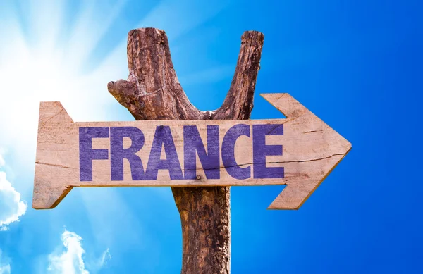 Γαλλία ξύλινη πινακίδα — Φωτογραφία Αρχείου