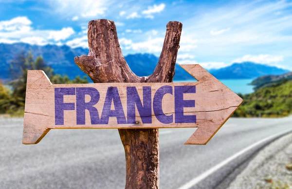 Francia segno di legno — Foto Stock