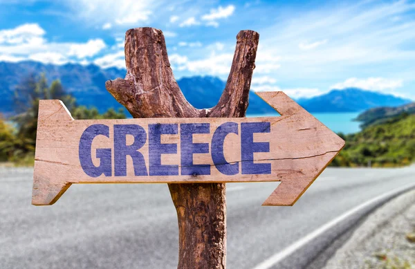 Grecia segno di legno — Foto Stock