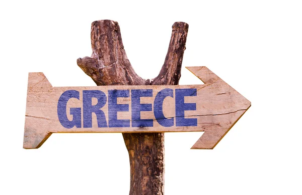 Grecia segno di legno — Foto Stock