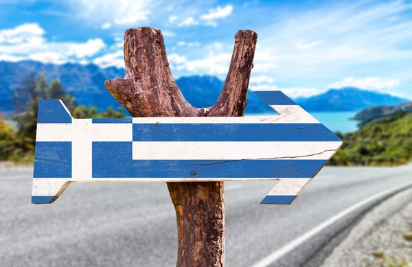 Grecia Bandiera segno di legno — Foto Stock