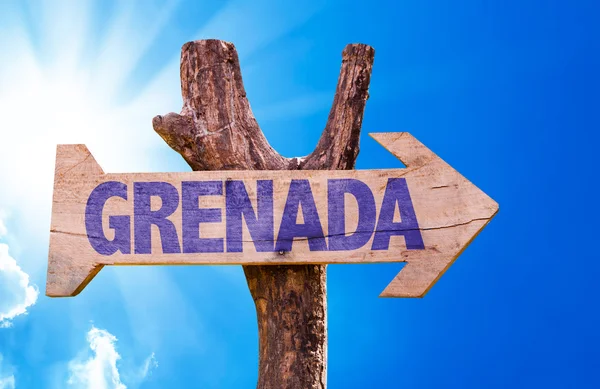 Grenada ahşap işareti — Stok fotoğraf