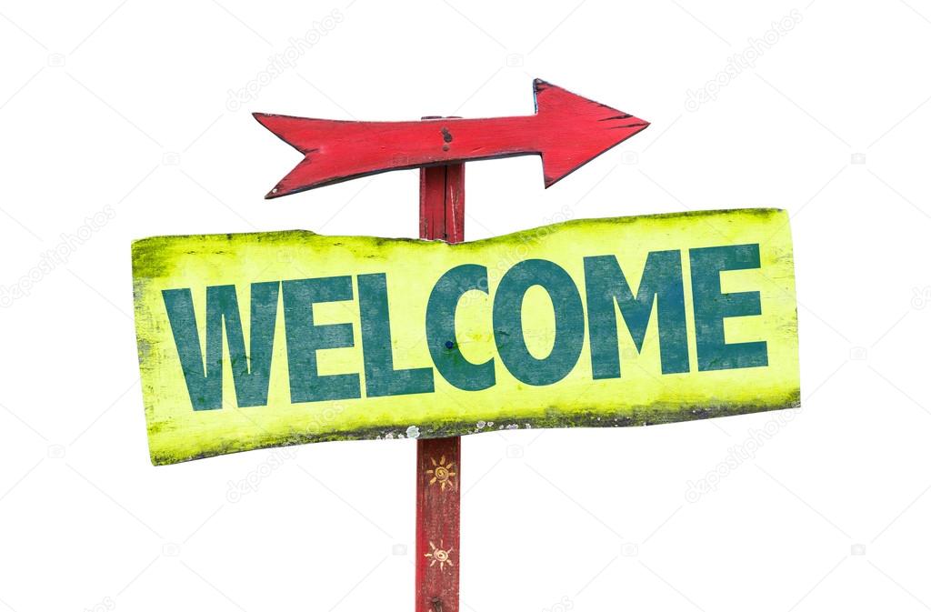 welcome text sign