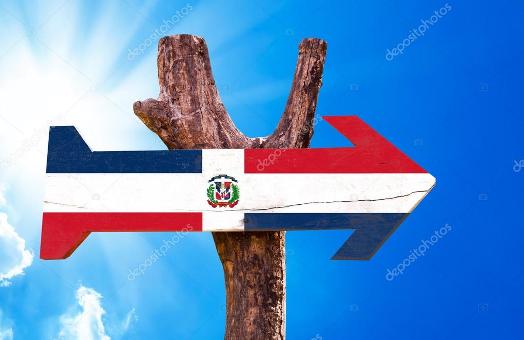 Dominican Republic Flag wooden sign