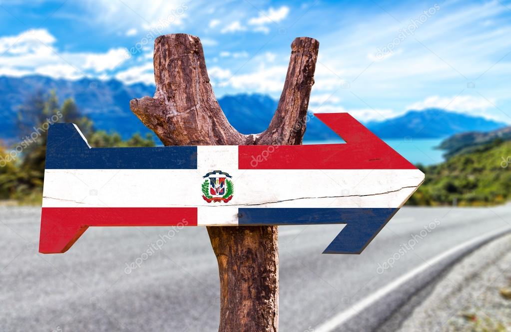 Dominican Republic Flag wooden sign
