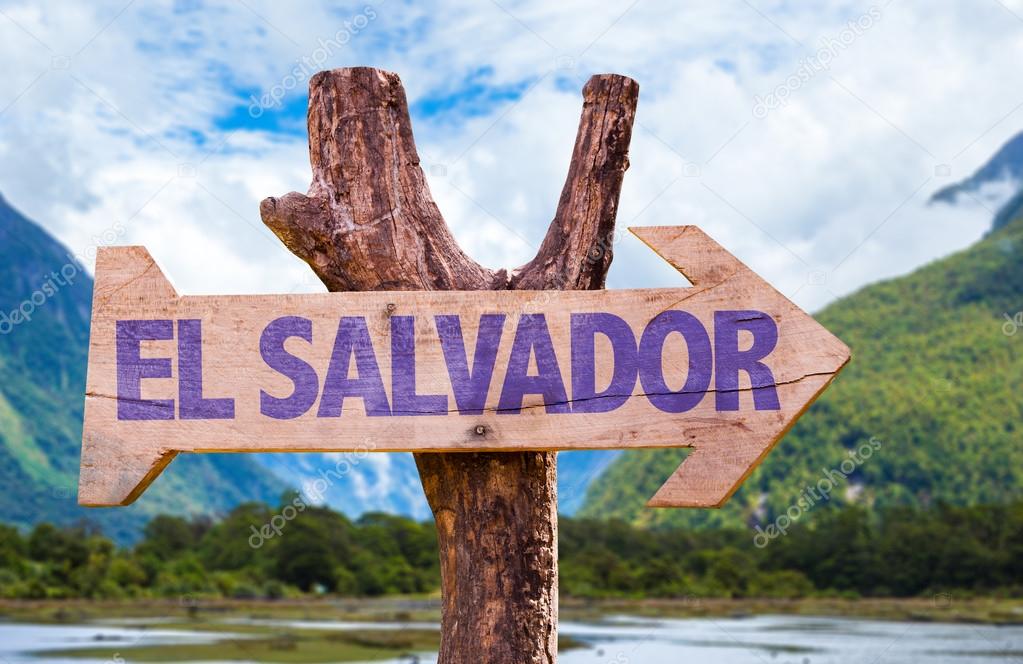 El Salvador wooden sign