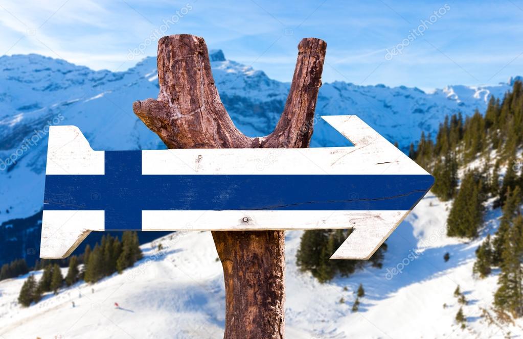 Finland flag wooden sign