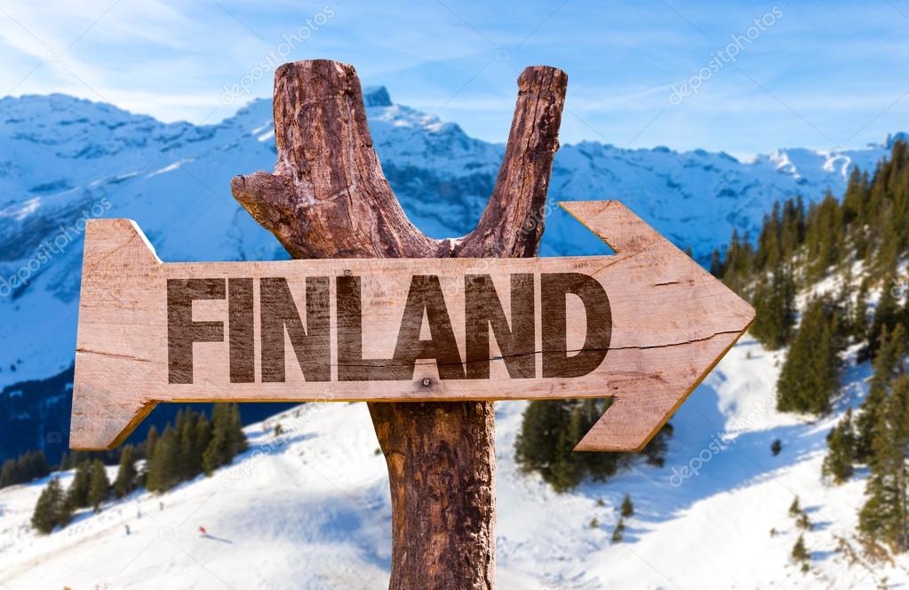 Finland wooden sign