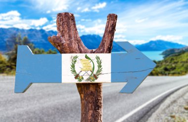 Guatemala Flag wooden sign clipart