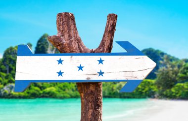 Honduras bayrağı ahşap işareti