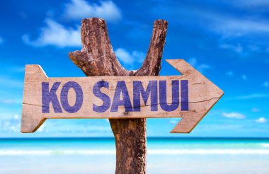 Ko Samui ahşap işareti