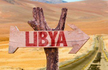 Libya wooden sign