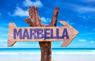 Marbella wooden sign clipart