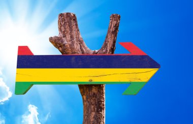 Mauritius bayrak ahşap işareti