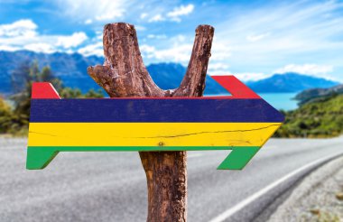 Mauritius bayrak ahşap işareti