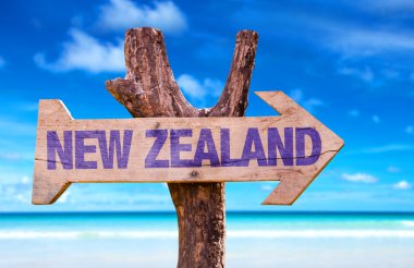 New Zealand  wooden sign clipart