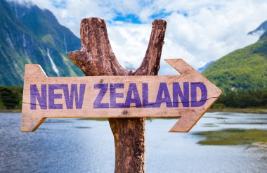 New Zealand wooden sign clipart