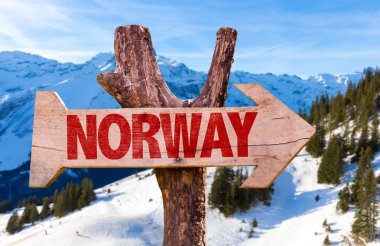 Norway wooden sign clipart