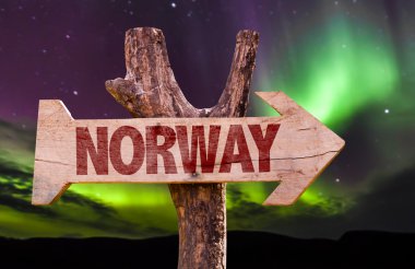 Norway wooden sign clipart