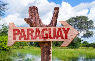 Paraguay wooden sign clipart