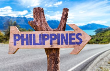 Philippines wooden sign clipart