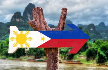 Philippines Flag wooden sign