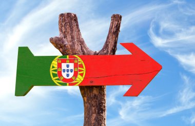 Portekiz bayrağı ahşap işareti